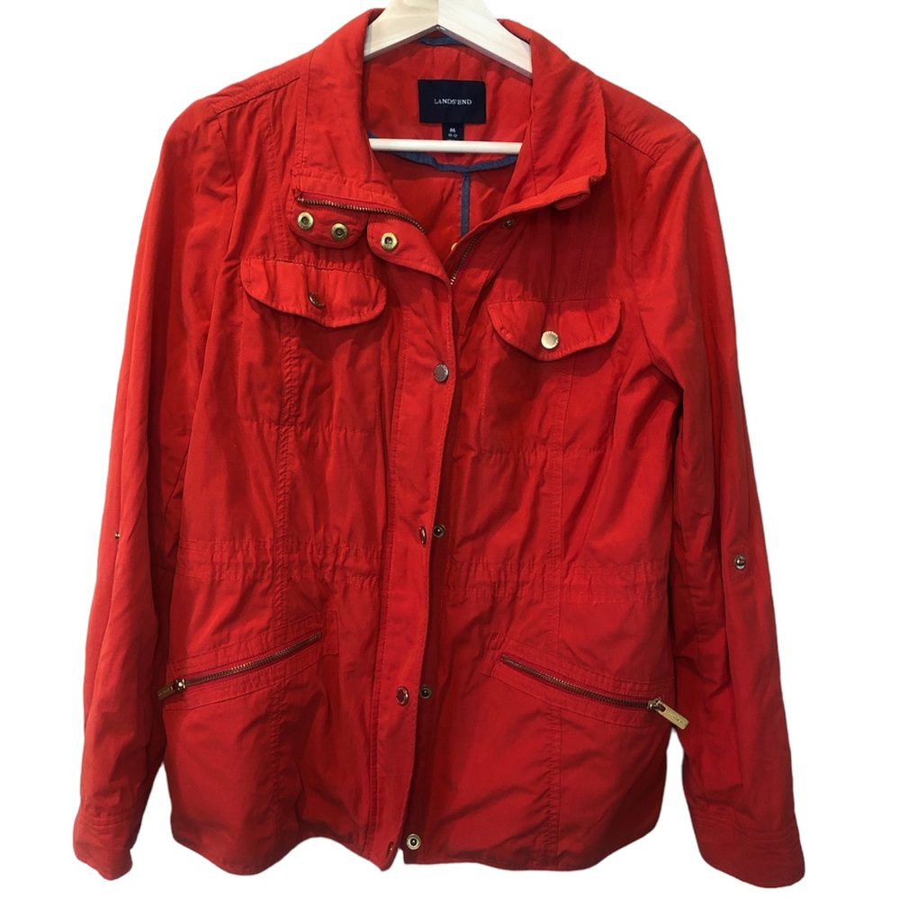 Land’s End || Red Utility Jacket w/ Zipper & Buttons